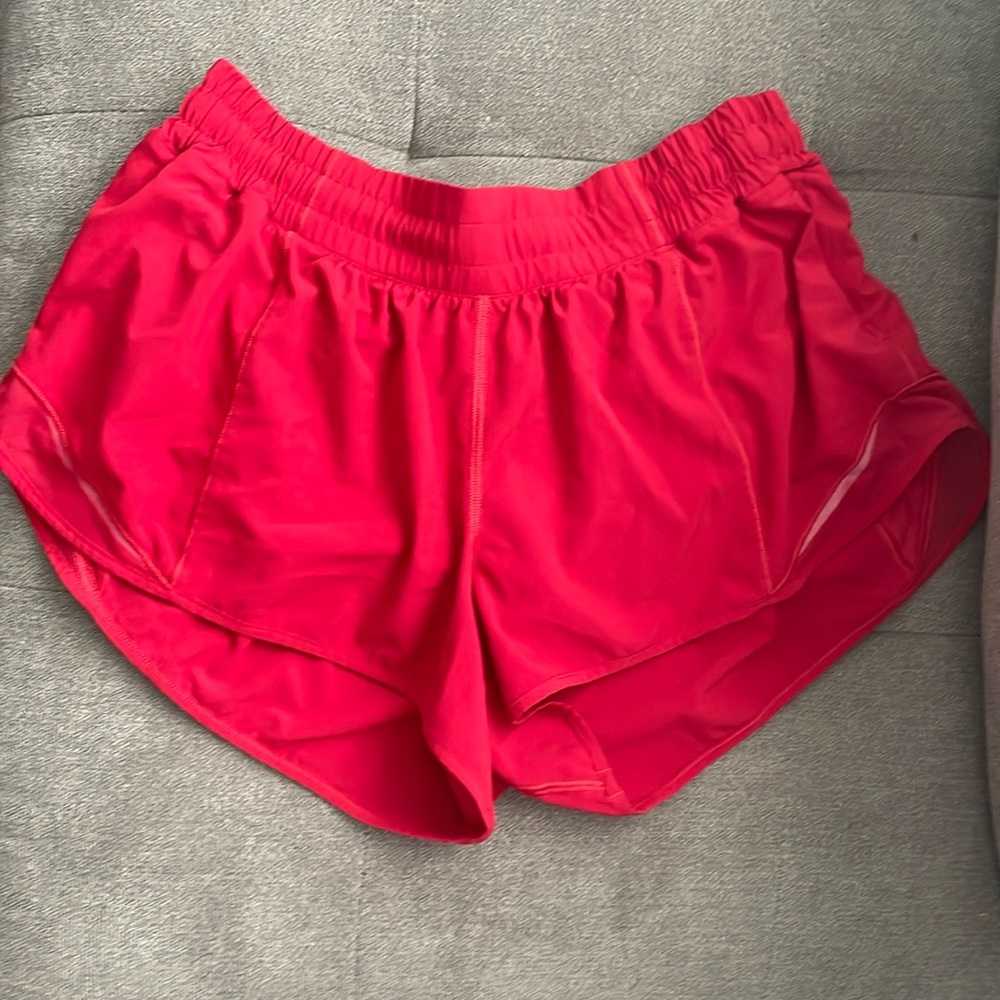 red lulu lemon shorts